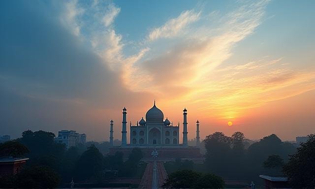 Panoramic view of the New Delhi skyline under a clear, transitioning sky representative of personal growth